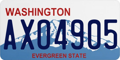 WA license plate AXO4905