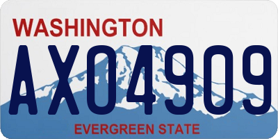 WA license plate AXO4909