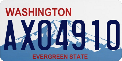 WA license plate AXO4910