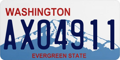 WA license plate AXO4911