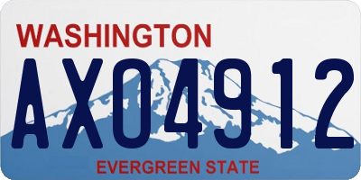 WA license plate AXO4912