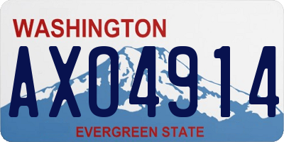 WA license plate AXO4914