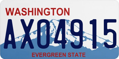 WA license plate AXO4915