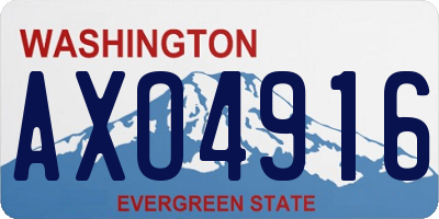WA license plate AXO4916