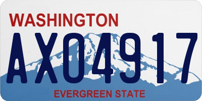 WA license plate AXO4917