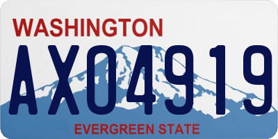 WA license plate AXO4919