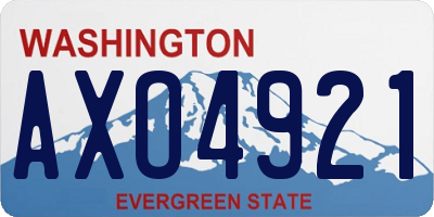 WA license plate AXO4921