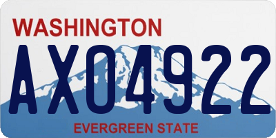 WA license plate AXO4922