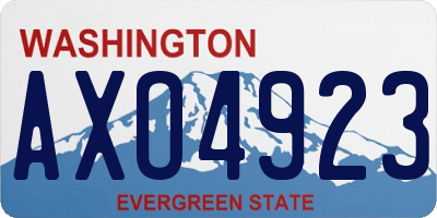 WA license plate AXO4923