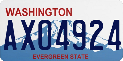 WA license plate AXO4924