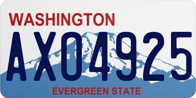 WA license plate AXO4925