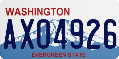 WA license plate AXO4926