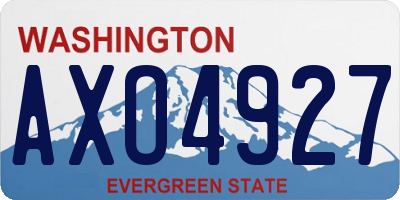 WA license plate AXO4927
