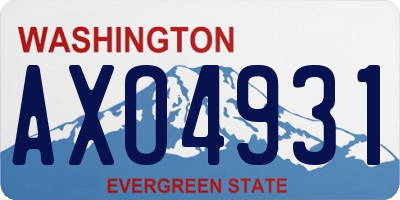 WA license plate AXO4931