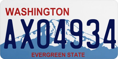 WA license plate AXO4934