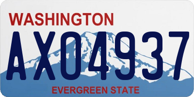 WA license plate AXO4937