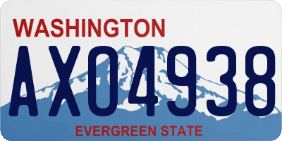 WA license plate AXO4938