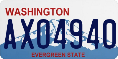 WA license plate AXO4940