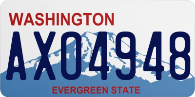 WA license plate AXO4948