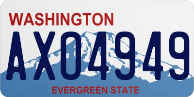 WA license plate AXO4949
