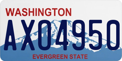 WA license plate AXO4950