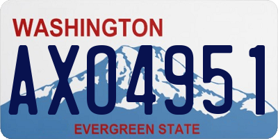 WA license plate AXO4951
