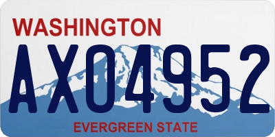 WA license plate AXO4952