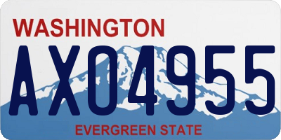 WA license plate AXO4955