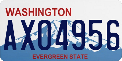 WA license plate AXO4956
