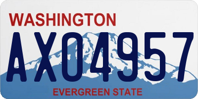 WA license plate AXO4957