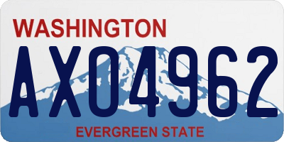 WA license plate AXO4962