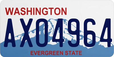 WA license plate AXO4964
