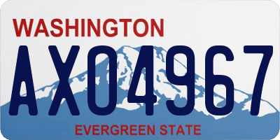 WA license plate AXO4967