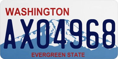 WA license plate AXO4968