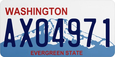 WA license plate AXO4971