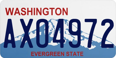 WA license plate AXO4972