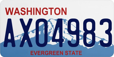 WA license plate AXO4983