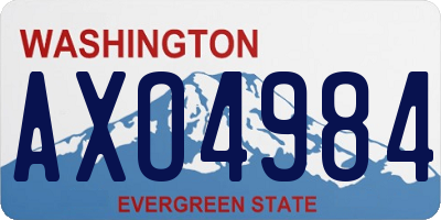 WA license plate AXO4984
