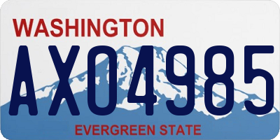 WA license plate AXO4985