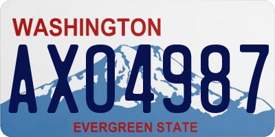 WA license plate AXO4987