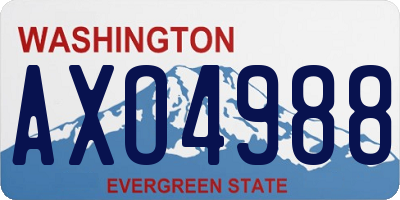 WA license plate AXO4988