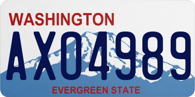 WA license plate AXO4989