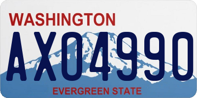 WA license plate AXO4990