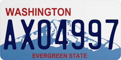 WA license plate AXO4997