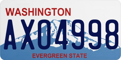 WA license plate AXO4998