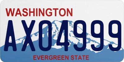 WA license plate AXO4999