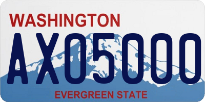 WA license plate AXO5000