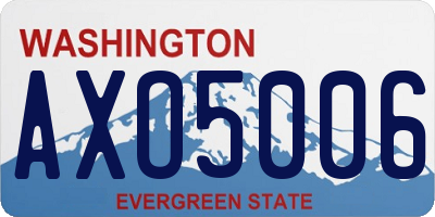WA license plate AXO5006