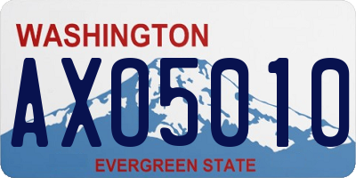 WA license plate AXO5010