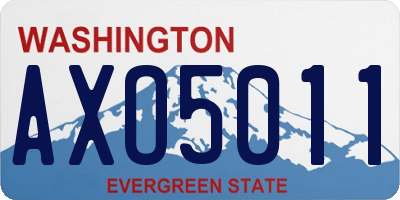 WA license plate AXO5011